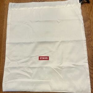 STAUD Cream Dust Bag with Red Logo